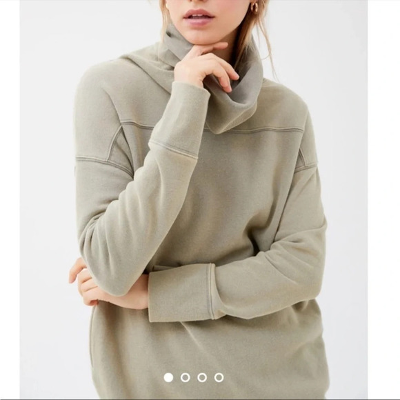 Urban Outfitters Jacob Olive Green Turtleneck Sweatshirt Dress - Picture 9 of 10